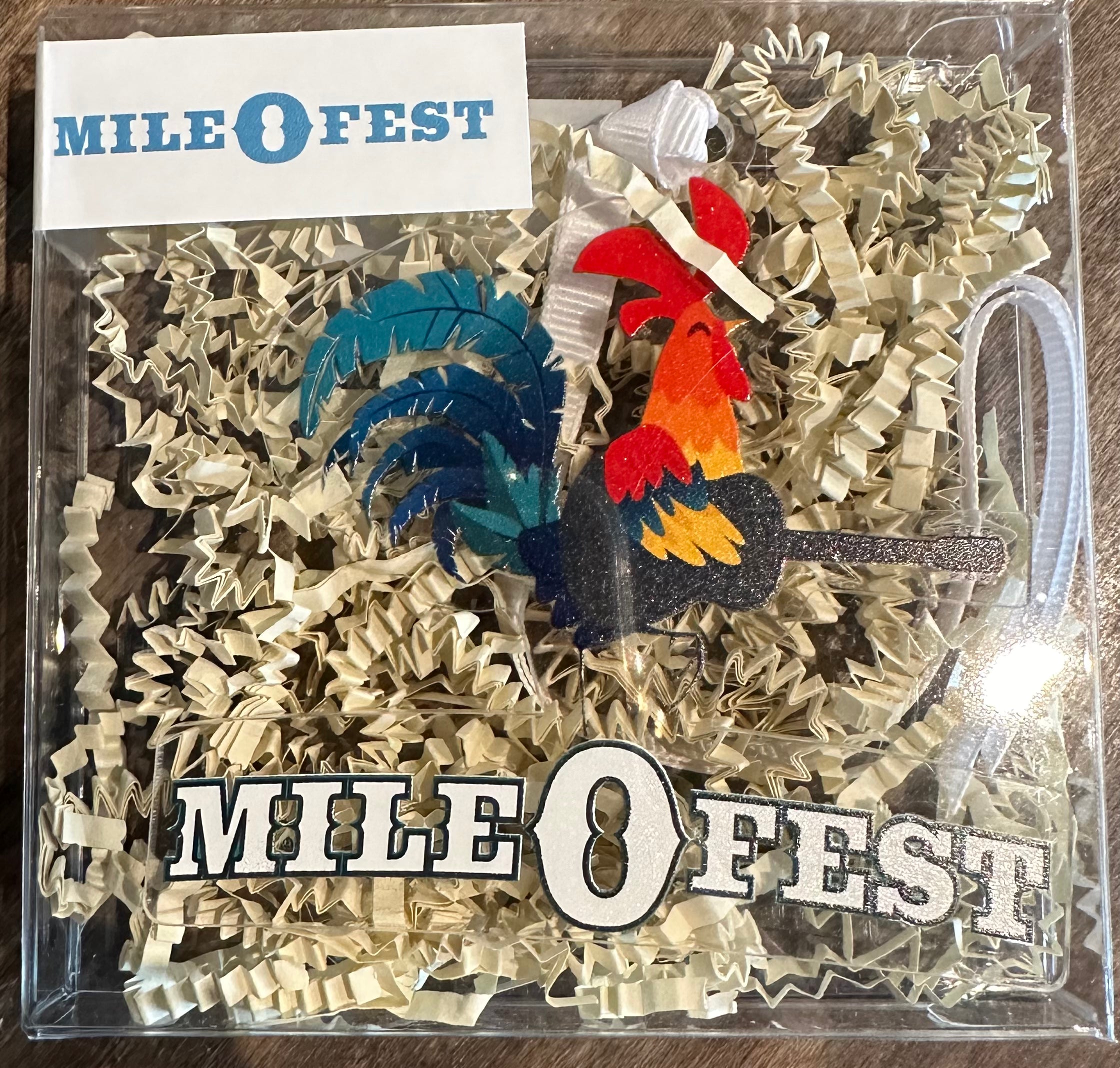 Mile0Fest Rooster Acrylic Ornament